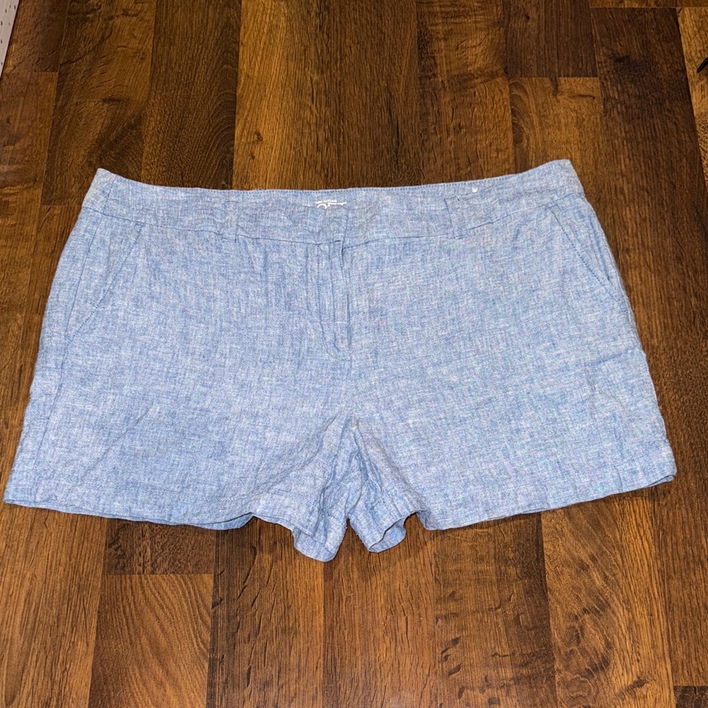 Ann Taylor Loft Women's Blue Linen Shorts size 14